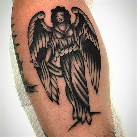 sleeve tattoo angels|traditional angel tattoo.